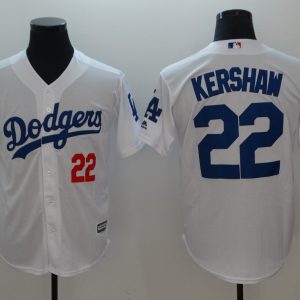 Los Angeles Dodgers #22 Clayton Kershaw White Game Jersey