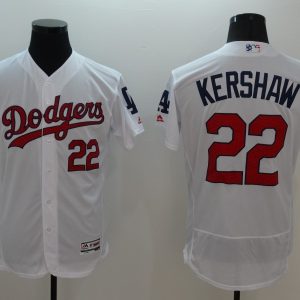 MLB Los Angeles Dodgers #22 Kershaw White Elite Jersey