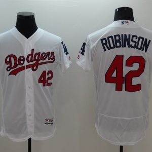 MLB Los Angeles Dodgers #42 Robinson White Elite Jersey