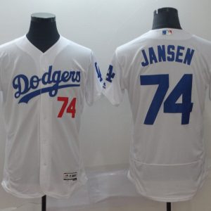 MLB Los Angeles Dodgers #74 Jansen White Elite Jersey