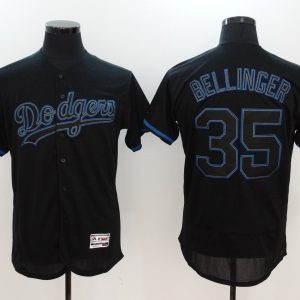 MLB Los Angeles Dodgers #35 Bellinger Black Fashion Jersey