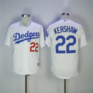 MLB Los Angeles Dodgers #22 Clayton Kershaw White Jersey