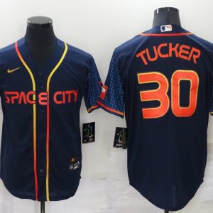 MLB Houston Astros #30 Kyle Tucker 2022 Navy City Connect Jersey