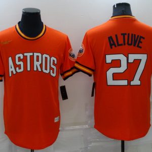 MLB Houston Astros #27 Jose Altuve OrangeThrowback Nike Jersey