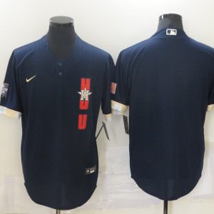 MLB Houston Astros Blank 2021 Navy Blue All-Star Jersey