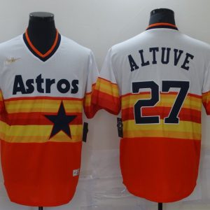 MLB Houston Astros #27 Altuve Throwback Nike Stitched Jersey