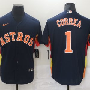 MLB Houston Astros #1 Correa Blue Game Nike Jersey