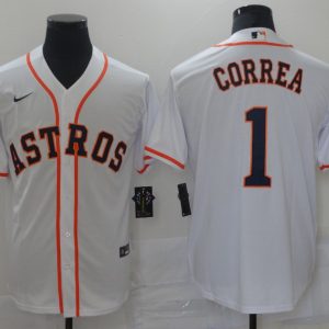 MLB Houston Astros #1 Correa White Game Nike Jersey