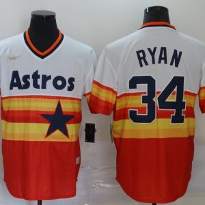 MLB Houston Astros #34 Nolan Ryan Throwback Nike Stitched Jersey