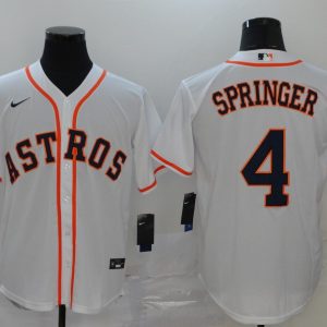 MLB Houston Astros #4 Springer White Game Nike Jersey