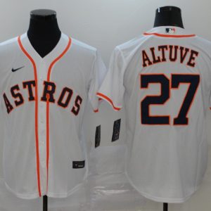 MLB Houston Astros #27 Altuve White Game Nike Jersey
