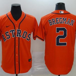 MLB Houston Astros #2 Bregman Orange Game Nike Jersey