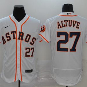 MLB Houston Astros #27 Altuve White Flex Base Elite Jersey