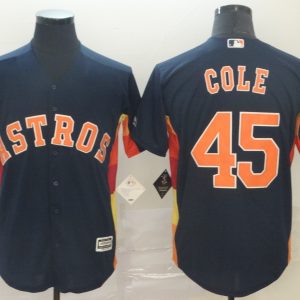 MLB Houston Astros #45 Cole Blue Game Mens Jersey