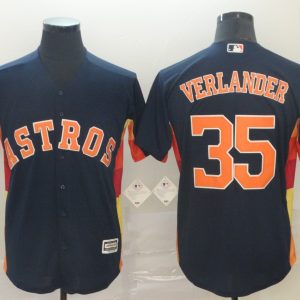 MLB Houston Astros #35 Verlander Blue Game Mens Jersey