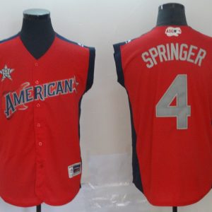 American League  #4 Springer  Red 2019 MLB All-Star Game Workout Jersey