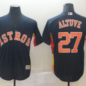 MLB Houston Astros #27 Altuve Navy Blue Game Jersey