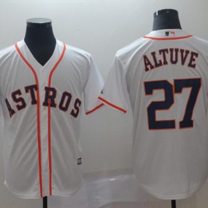 MLB Houston Astros #27 Altuve White Game Jersey