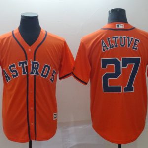 MLB Houston Astros #27 Altuve Orange Game Jersey