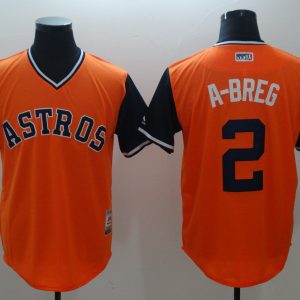 Men's Houston Astros #2 A-Breg Mejestic Orange 2018 Players' Weekend Flex Base Jersey