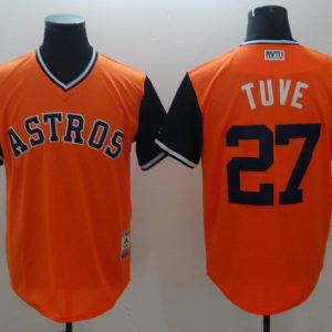 Men's Houston Astros #27 Tuve Mejestic Orange 2018 Players' Weekend Flex Base Jersey