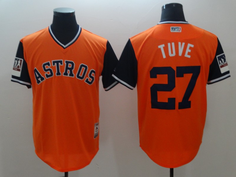 Men's Houston Astros #27 Tuve Mejestic Orange 2018 Players' Weekend Flex Base Jersey