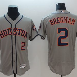 MLB Houston Astros #2 Bregman Grey Elite Jersey