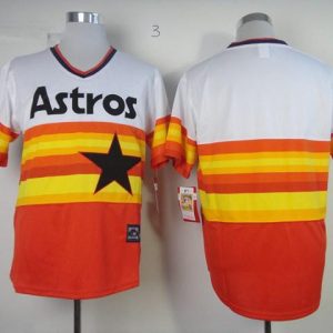 MLB Houston Astros #Blank White With Orange Throwback Cooperstown