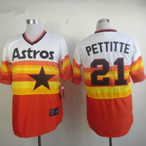 MLB Houston Astros #21 Petite White With Orange Throwback Cooperstown
