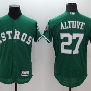 Majestics Houston Astros #27 Altuve Green Elite MLB Jersey