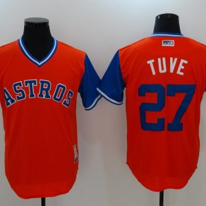 MLB Houston Astros #27 Tuve Pullover Orange New Jersey