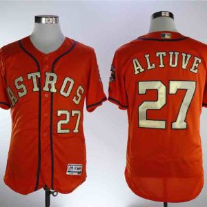 MLB Houston Astros #27 Altuve Orange Champion Elite Jersey