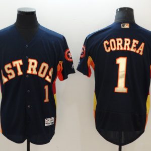 MLB Houston Astros #1 Correa Champion Blue Jersey