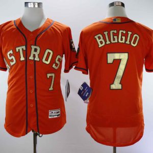 MLB Houston Astros #7 Biggio Orange Champion Elite Jersey