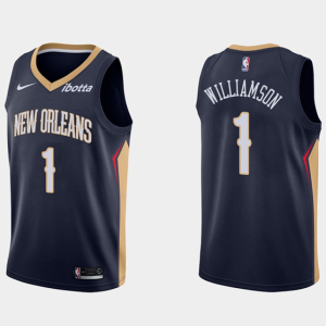 Men's New Orleans Pelicans #1 Zion Williamson Navy Stitched NBA Jersey