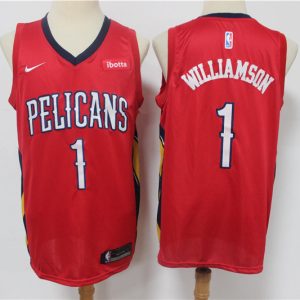 Pelicans #1 Zion Williamson Red With Ibotta Patch Jersey