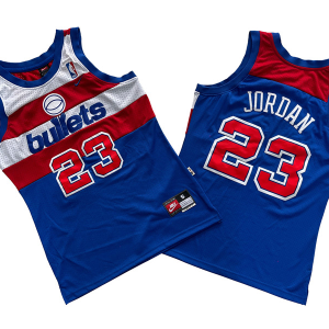 Men's Washington Wizards #23 Michael Jordan Blue/Red Throwback Stitched Jersey