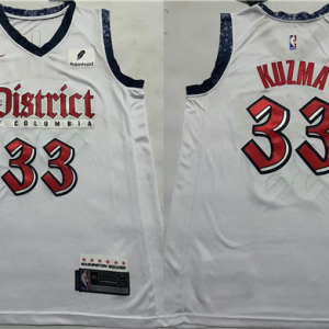 Men's Washington Wizards #33 Kyle Kuzma White Stitched Jersey