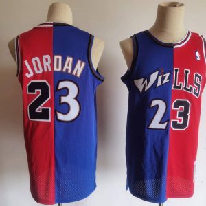 NBA Washington Wizards #23 Michael Jordan Blue/Red Splite Jersey