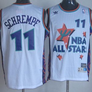 NBA 1995 All Star Seattle Sonics #11 Detlef Schrempf White Jersey