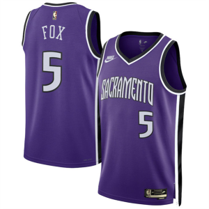CoMen's Sacramento Kings #5 De'Aaron Fox Purple 2024/25 Classic Edition Swingman Jersey