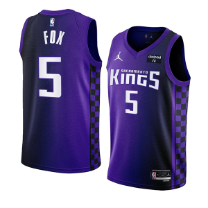 Men's Sacramento Kings #5 De??Aaron Fox Purple 2023-24 Statement Edition Swingma Jersey