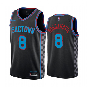 NBA Sacramento Kings Purple #8 Bogdan Bogdanovic Black City Edition Sactown 2020-21 Jersey