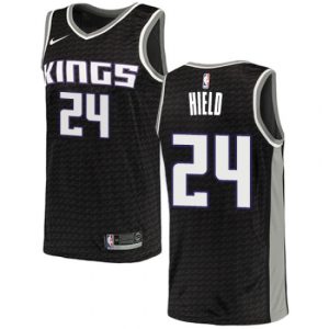 Men's Nike Sacramento Kings #24 Hield Black Statement Edition Jersey