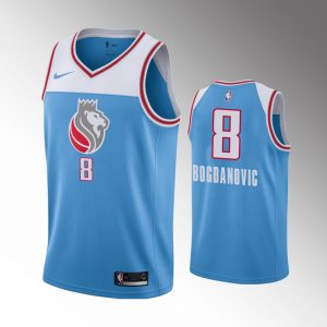 Men's Sacramento Kings #8 Bogdanovic Blue Jersey City Edition Jersey