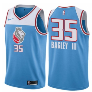 Men's Sacramento Kings #35 Marvin Bagley III Blue Jersey City Edition Jersey