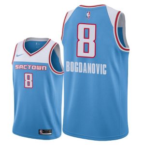 Men's 2018-19 Sacramento Kings #8 Bogdan Bogdanovic City Blue Edition Jersey