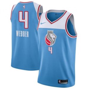 NBA Sacramento Kings#4 Chris Webber Nike Swingman Blue City Edition Jersey