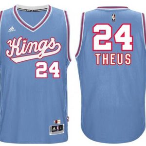 NBA Sacramento Kings #24  Reggie Theus  Baby Blue 1985 Hardwood Classics Swingman Jersey