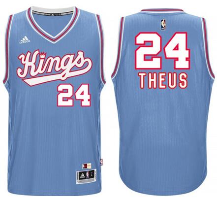 NBA Sacramento Kings #24 Reggie Theus Baby Blue 1985 Hardwood Classics Swingman Jersey